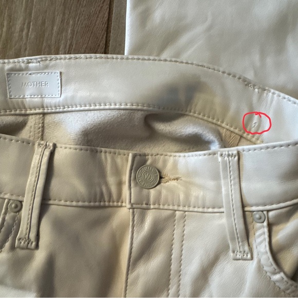 MOTHER Faux Leather The Super Swooner Wax On, Wax Off Egret Beige 27 - Picture 8 of 8